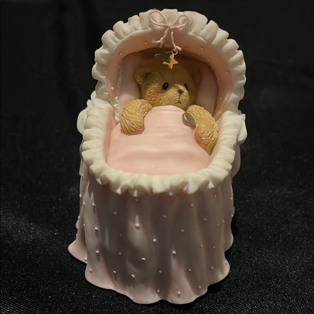 Cherished Teddies Pink and Cream Cradle Figurine